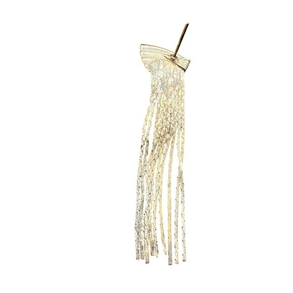 Tassel Fringe Chain Dangle Drop Long Earrings Gold Tone Festival Party/ Cocktail - Picture 4 of 6